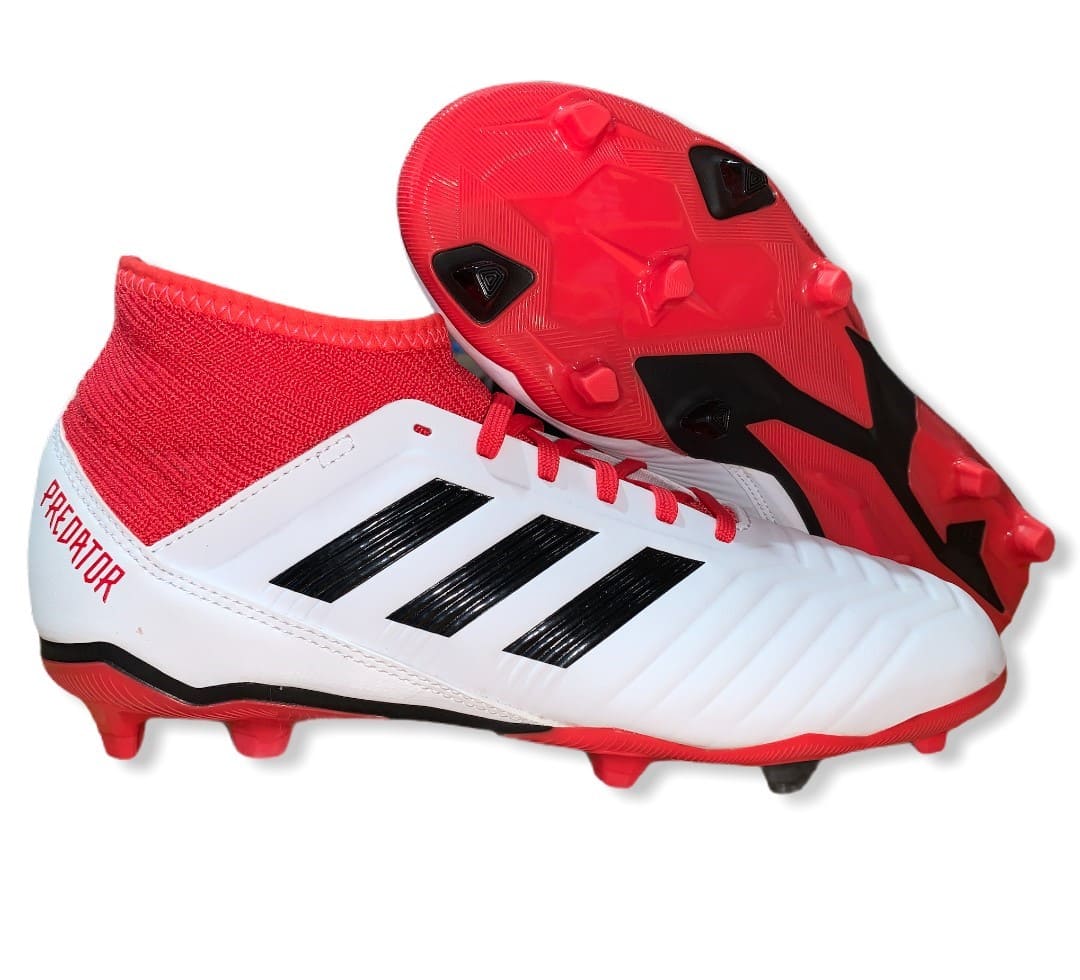 Adidas 18.3 FG White/Red - 5 UK - Size: 5 UK | Color: White/Red